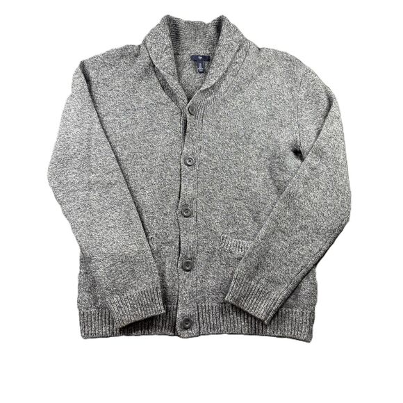 GAP Men Cardigan Wool Sweater Grandpa Fisherman Chunky Shawl Collar Gray XL I186 - Picture 1 of 8